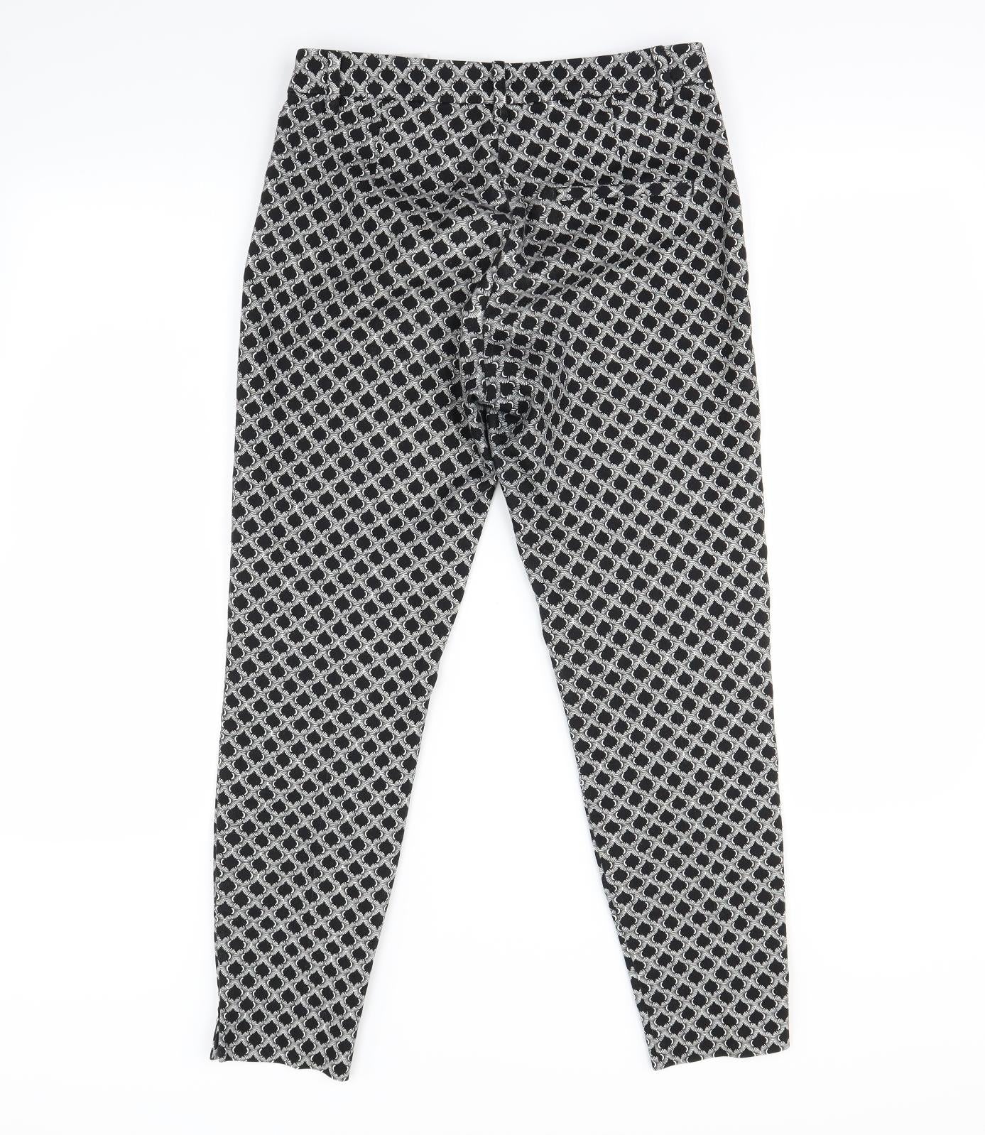 H&M Womens Black Geometric  Straight Jeans Size 6 L24 in