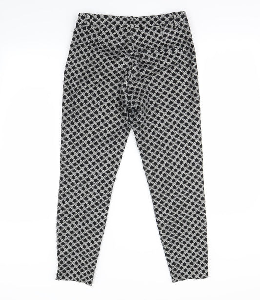 H&M Womens Black Geometric  Straight Jeans Size 6 L24 in