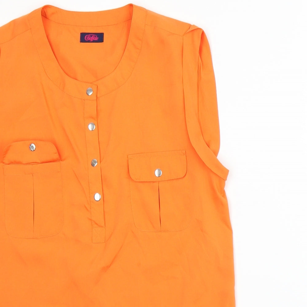 Buffalo Womens Orange   Basic Blouse Size 14