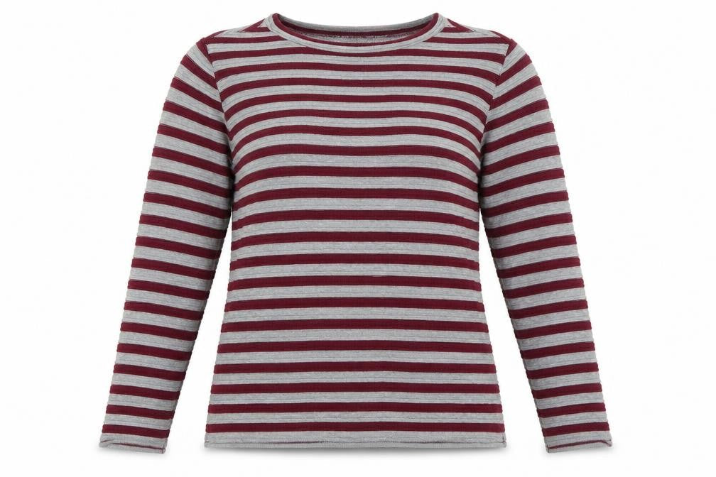 Front view of Bexleys women’s red striped jumper, size S