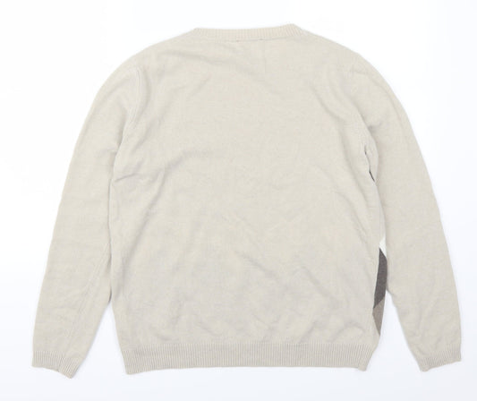 Cotswold Womens Beige Argyle/Diamond  Pullover Jumper Size M