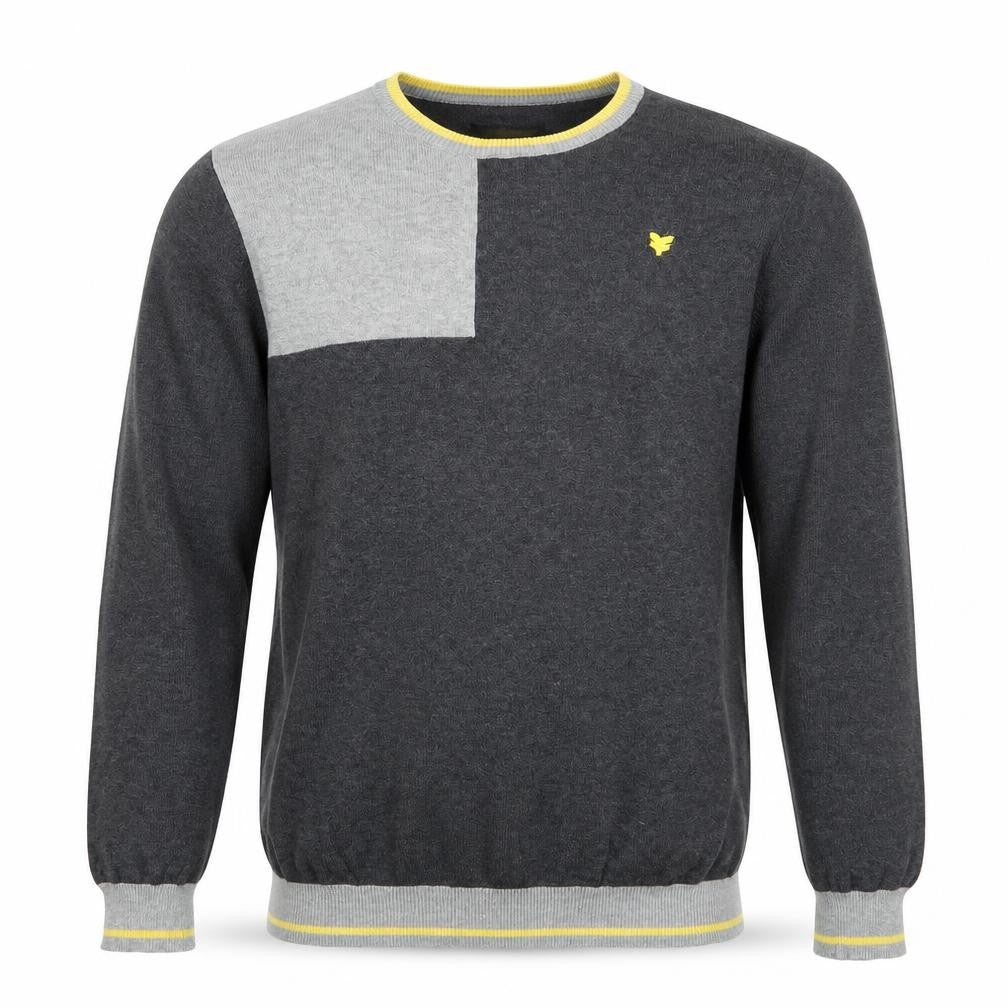 Front view of Fabric of Life men’s grey jumper, size M