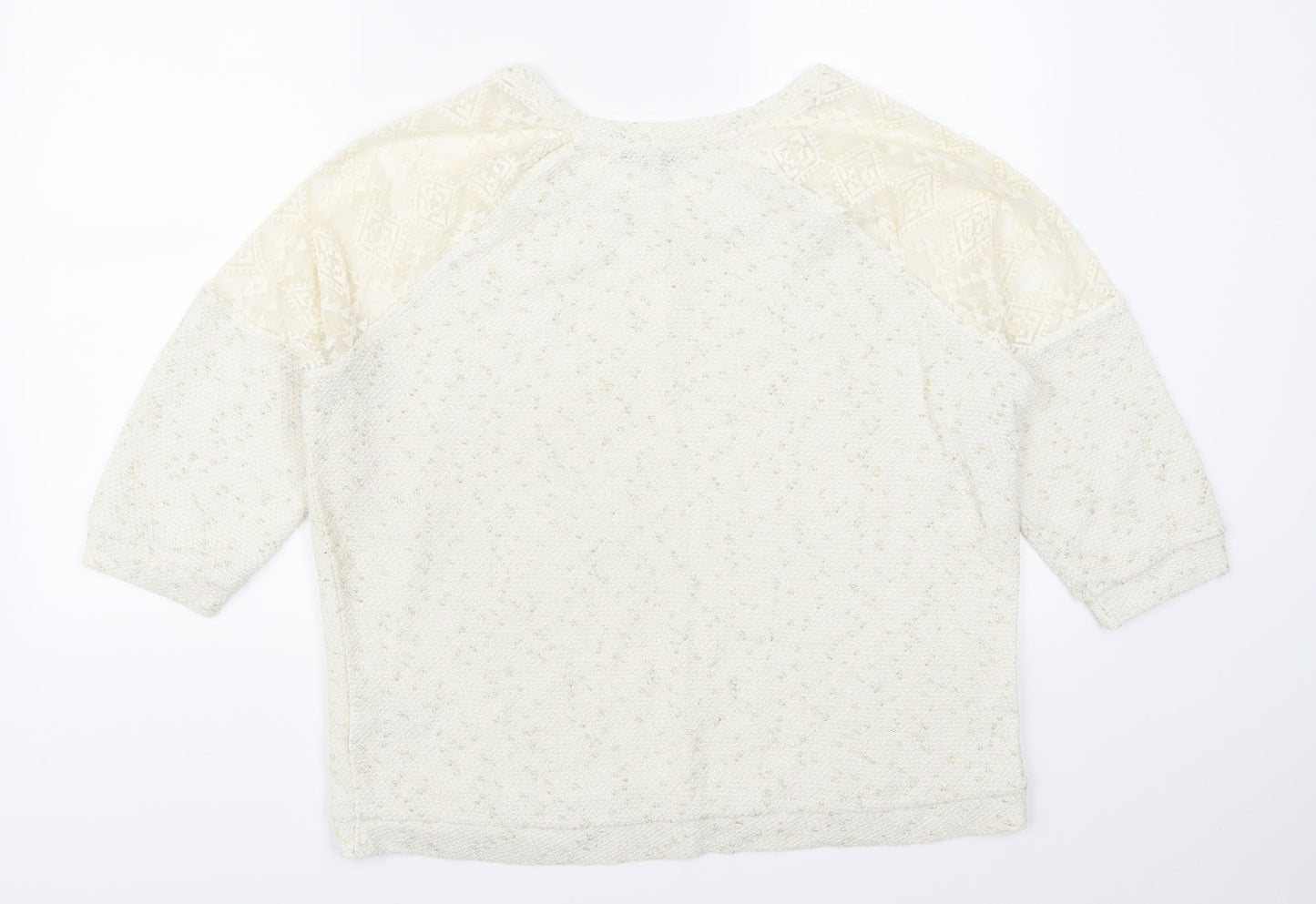 NEXT Womens Ivory Geometric  Pullover Jumper Size 16
