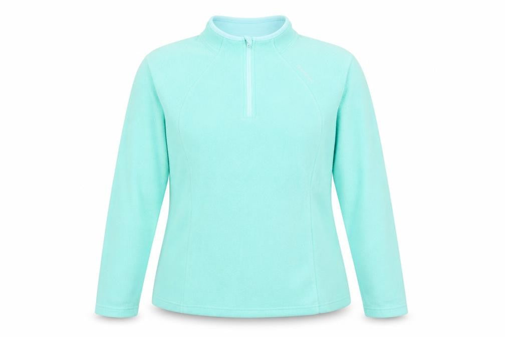 Front view of Quechua women’s green jumper, size L
