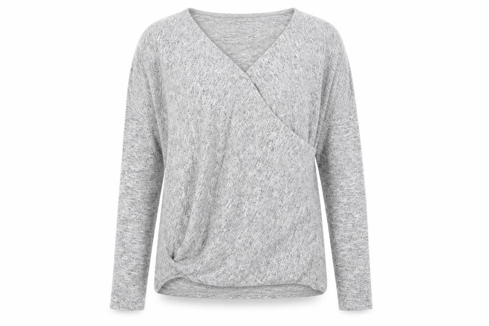 Front view of Dorothy Perkins women’s grey jumper, size UK 12