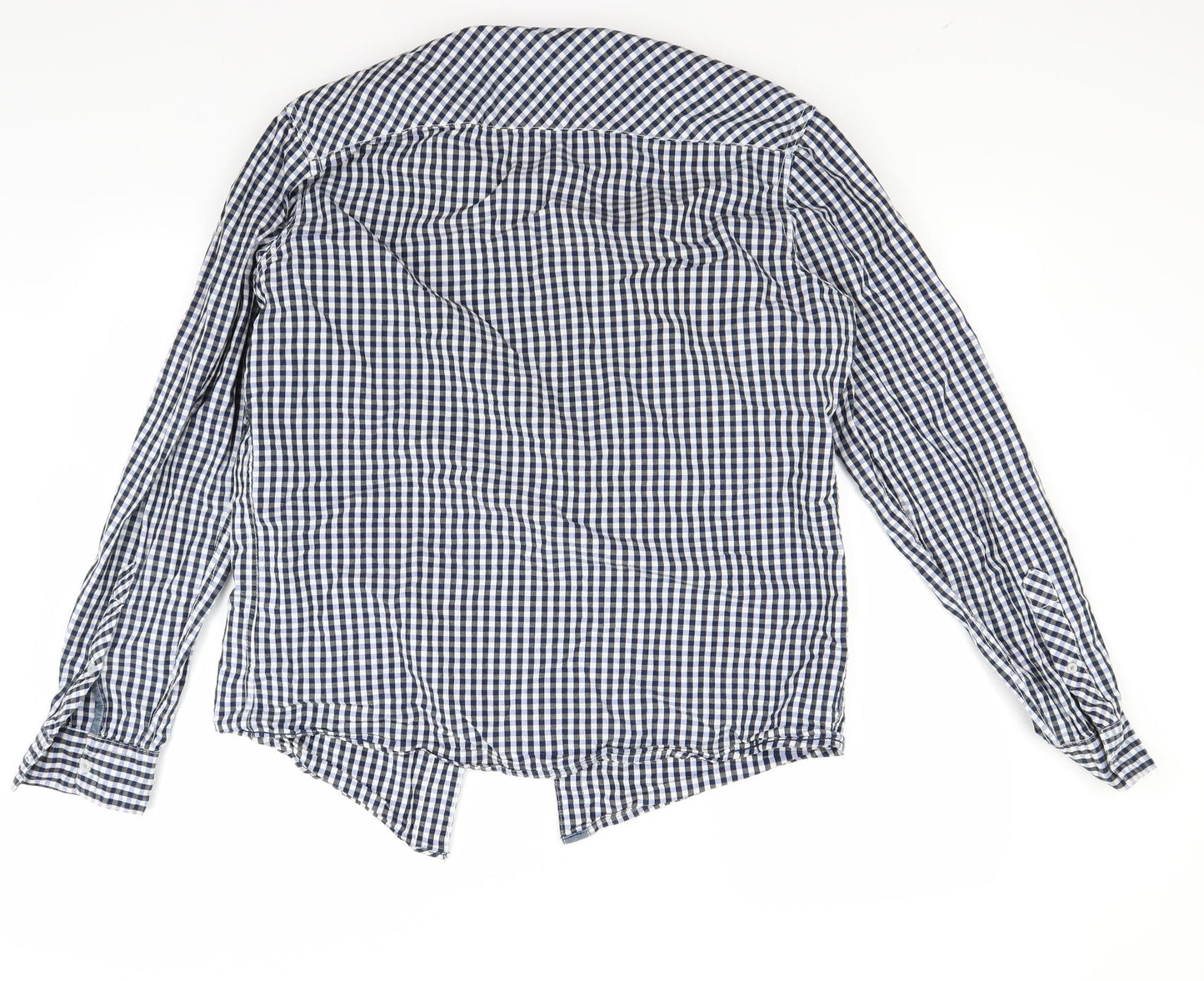 Diverse Mens Blue Check   Button-Up Size M