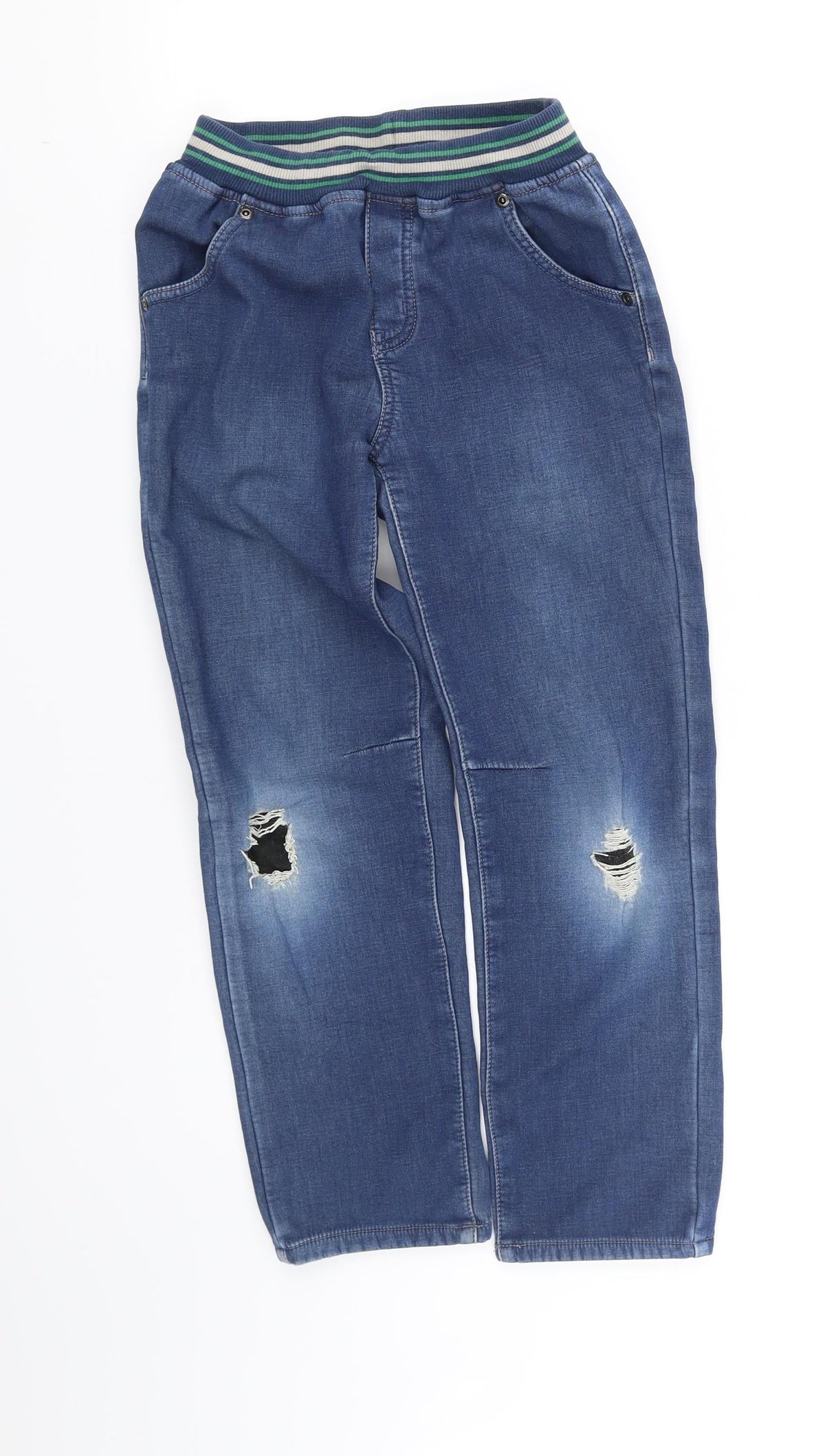 Additional front view of pre worn boys’ blue tapered jeans, size 10-11, years