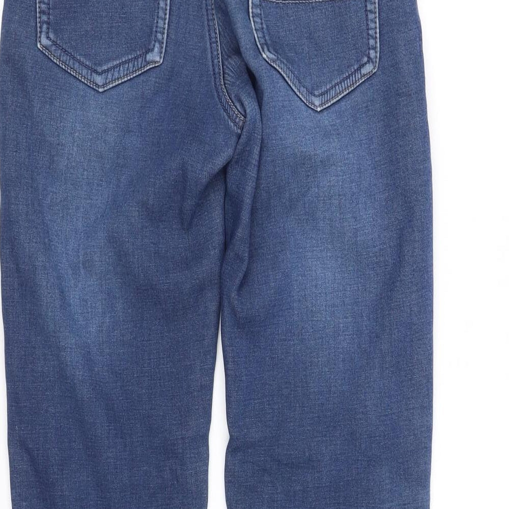 Brand and care label for pre worn boys’ blue tapered jeans, size 10-11, years