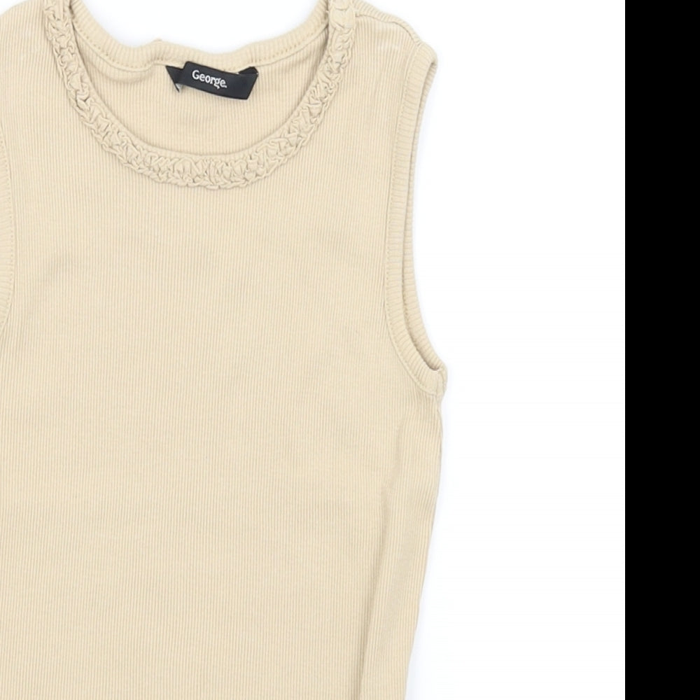 George Girls Beige   Basic Tank Size 6-7 Years