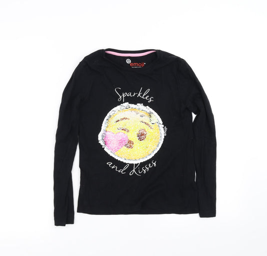 emoi Girls Black   Basic T-Shirt Size 9-10 Years