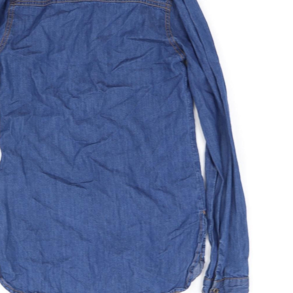 miss e vie  Womens Blue   Basic Button-Up Size 10