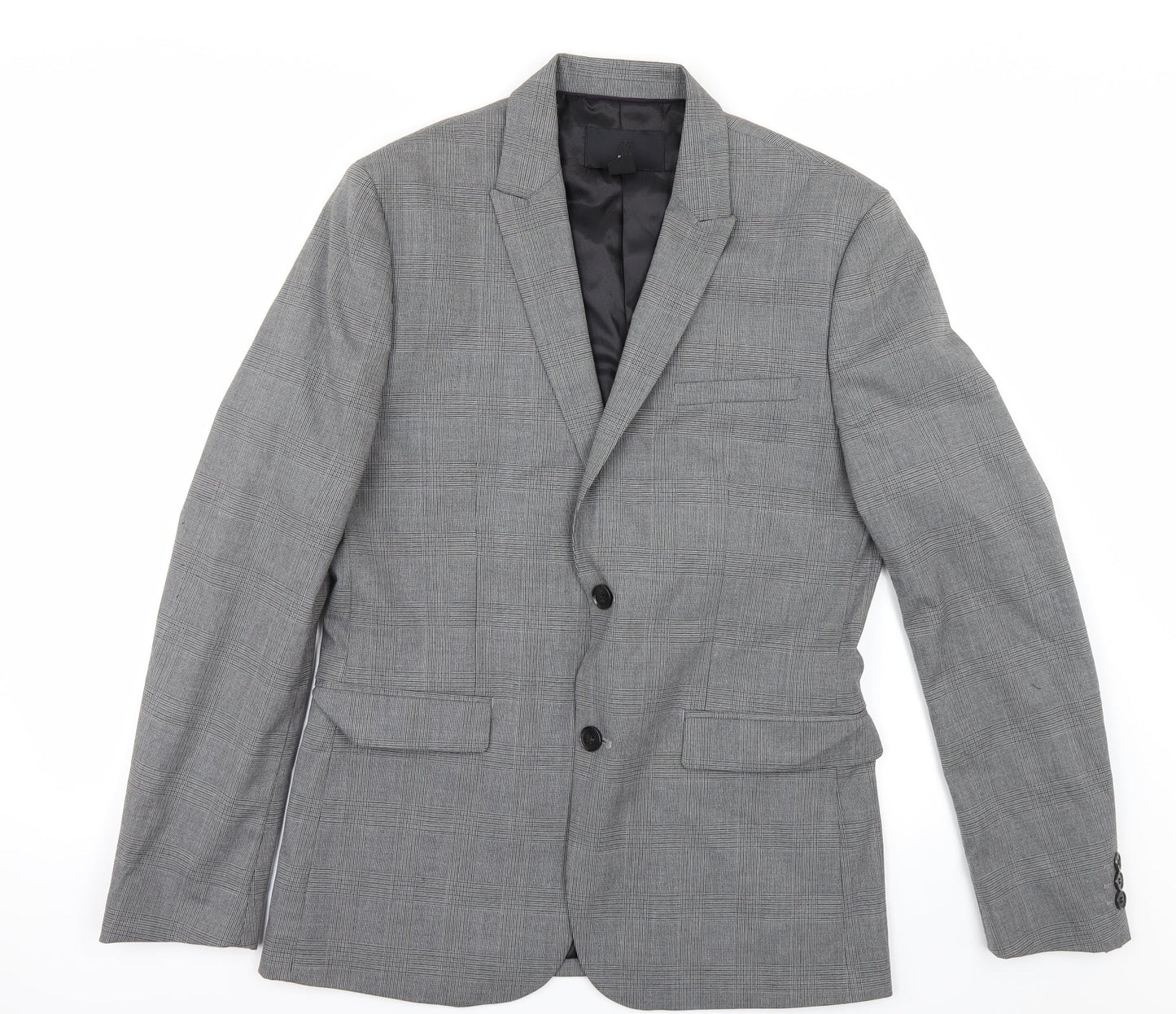 H&M Mens Grey Camouflage  Jacket Suit Jacket Size 38