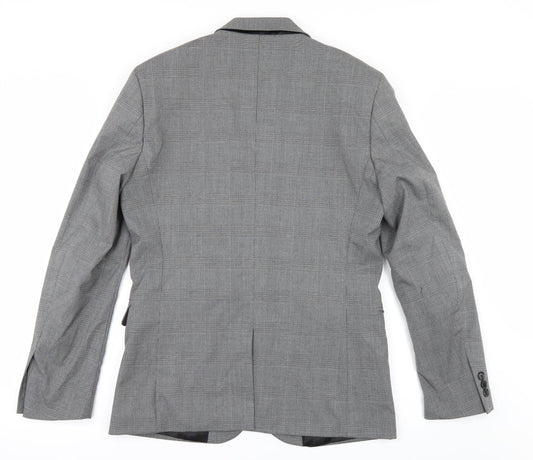 H&M Mens Grey Camouflage  Jacket Suit Jacket Size 38