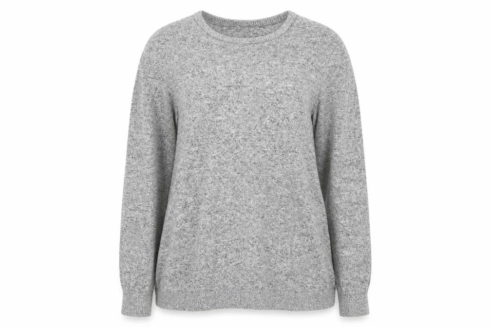 Front view of Sparkle & Fade women’s grey jumper, size S