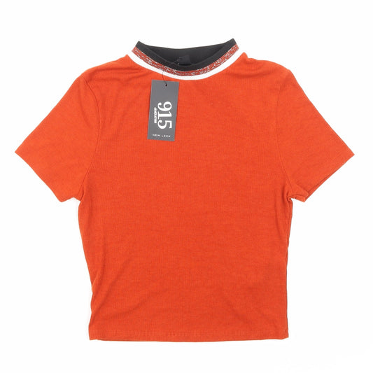 NewLook Girls Orange Striped  Basic Tank Size 12-13 Years
