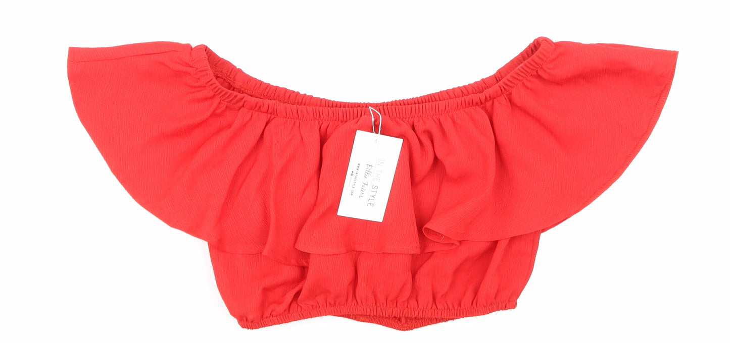 In the Style Womens Red   Basic Tank Size 6
