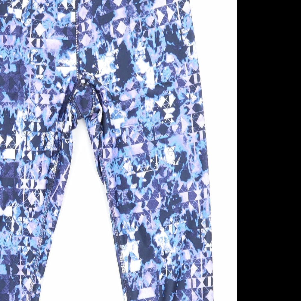 Athletic Clothing Womens Blue Patchwork  Sweatpants Leggings Size 8