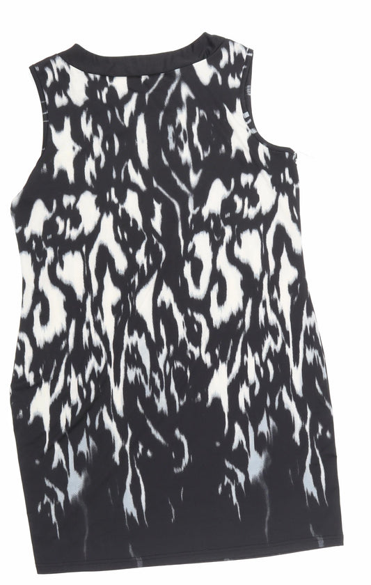 Klass Womens Black Animal Print  Basic T-Shirt Size L