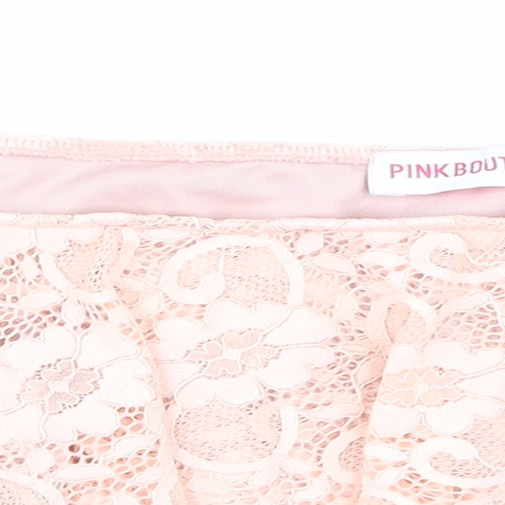 Pink Boutique Womens Pink  Lace Basic Tank Size 10