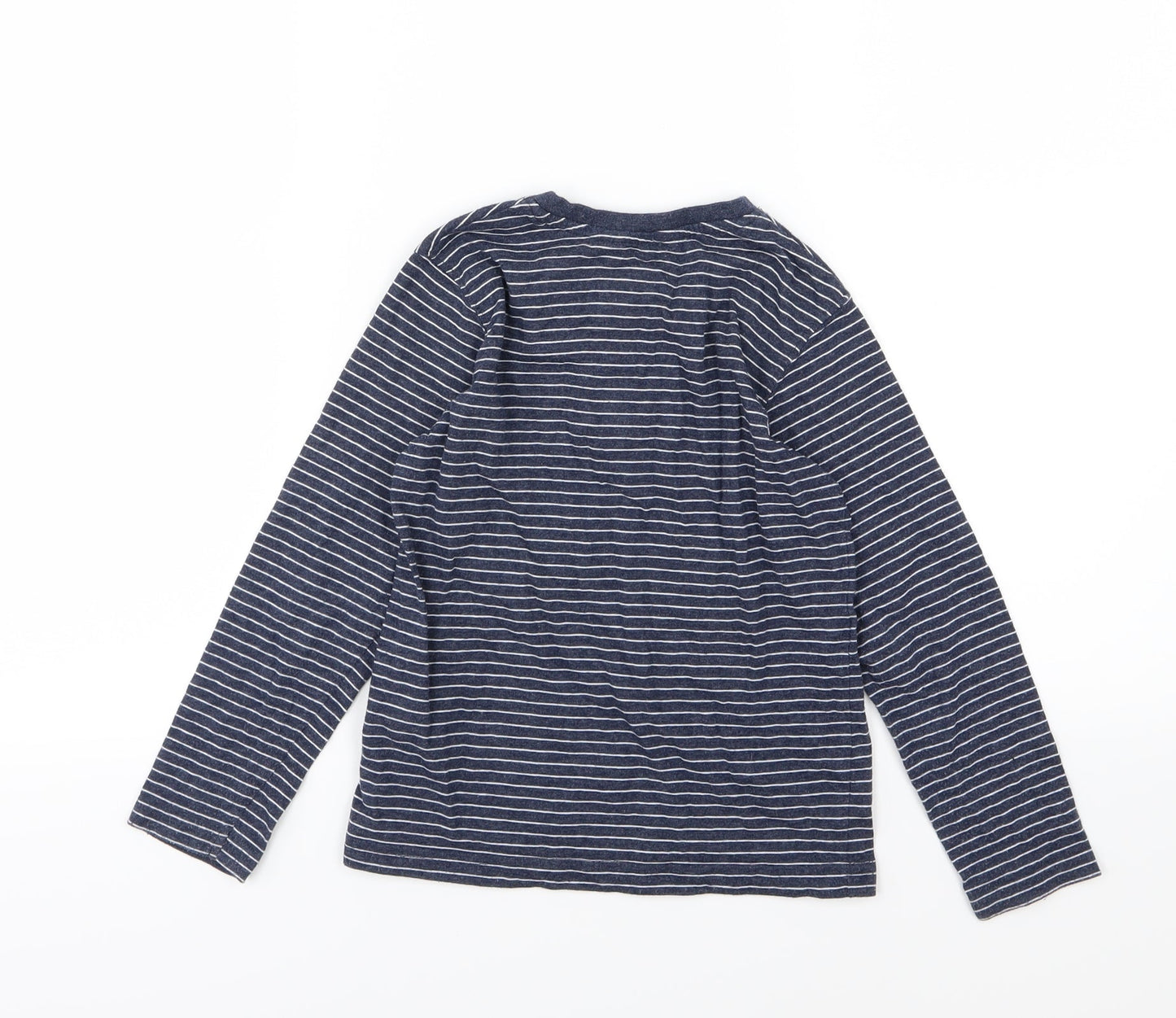 George Boys Blue Striped Jersey Basic T-Shirt Size 5-6 Years