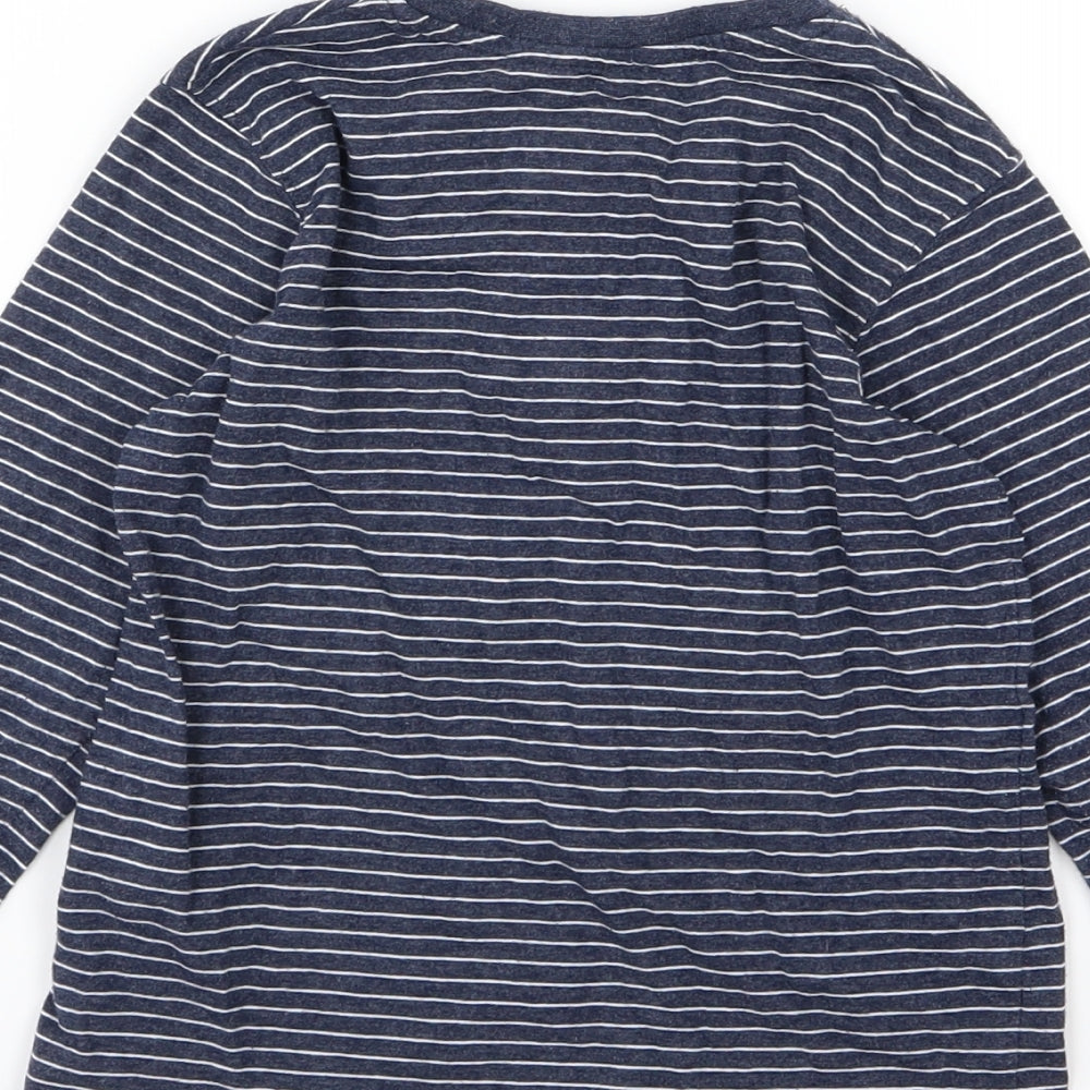 George Boys Blue Striped Jersey Basic T-Shirt Size 5-6 Years