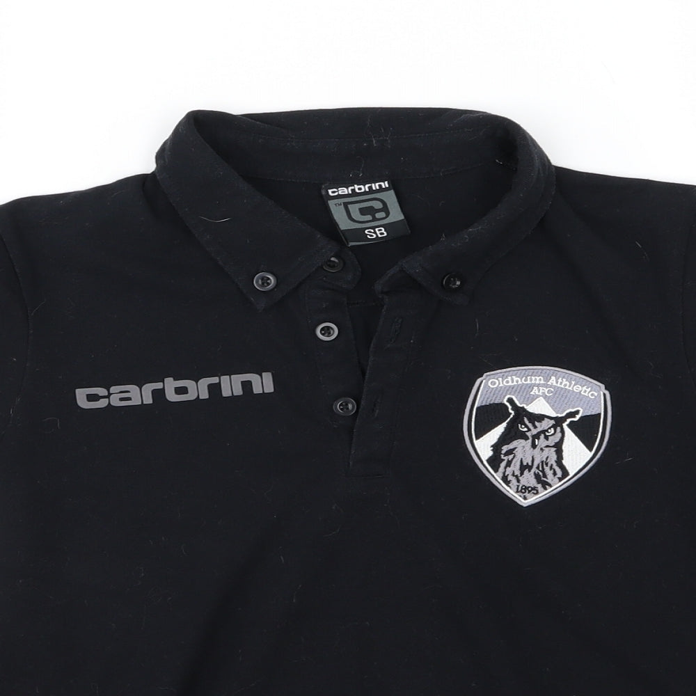 Carbini Boys Black  Jersey Basic Polo Size S  - Oldham Athletic