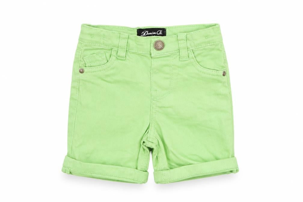 Front view of Denim & Co. Baby Green Cropped Trousers, size 6-9, Months
