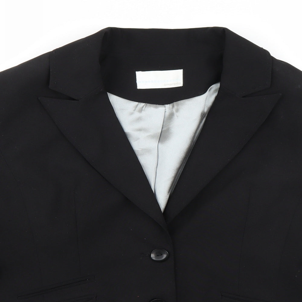 AMARANTO Womens Black   Jacket Blazer Size 14