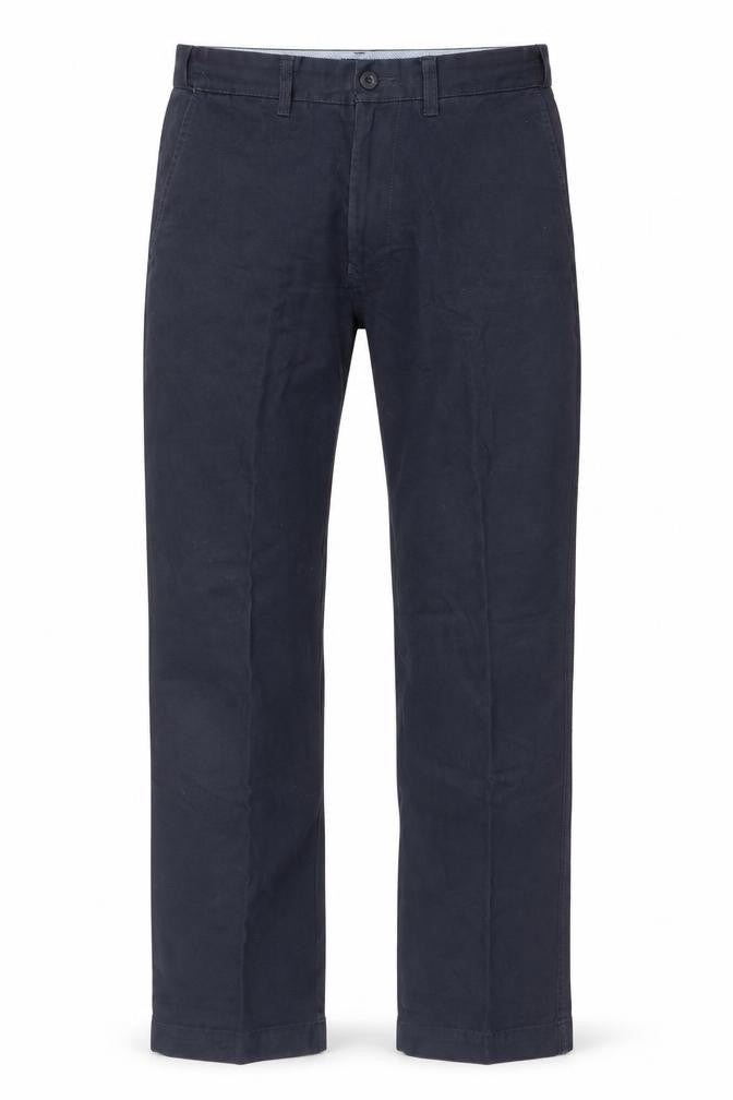 Front view of Marks & Spencer men’s blue straight jeans, size 32, in, 31-inch leg