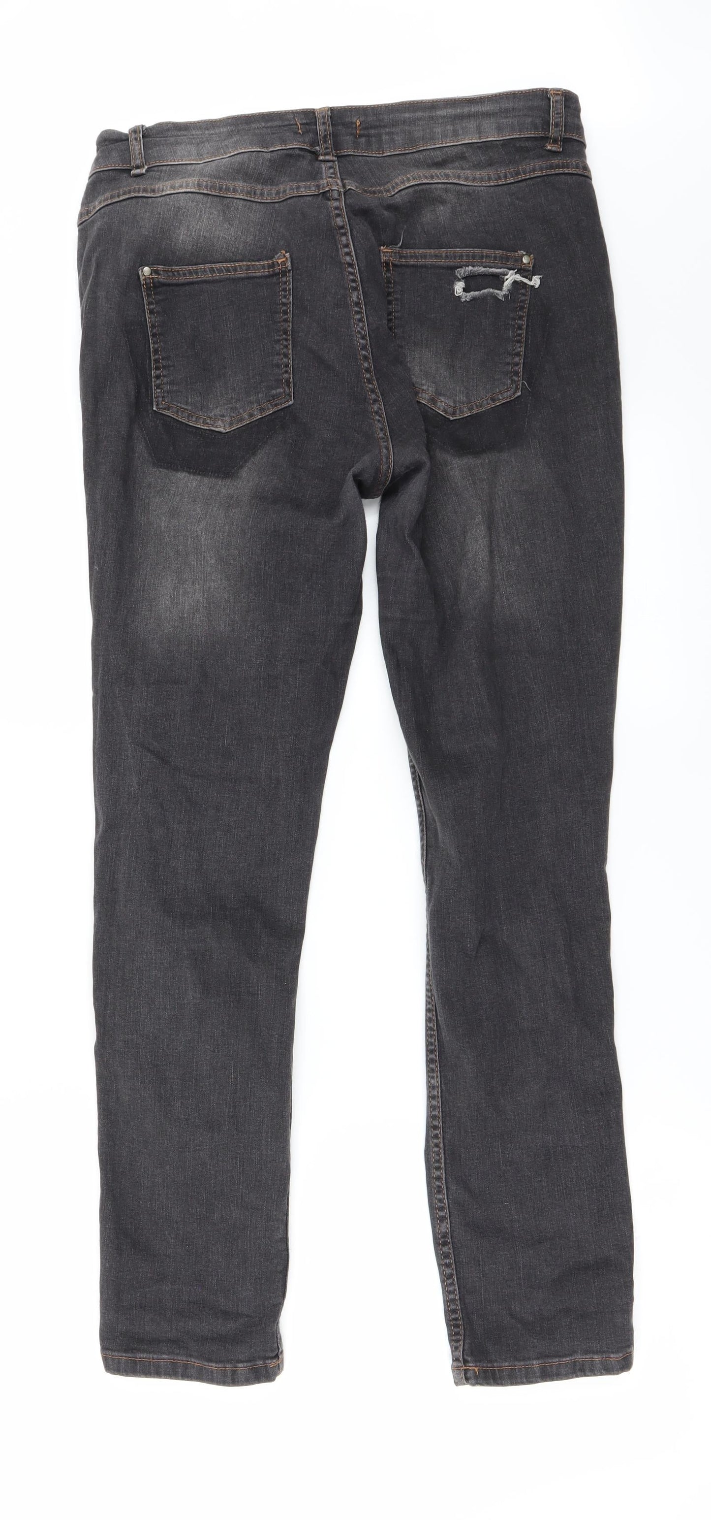 Selected Womens Grey   Straight Jeans Size 12 L27 in
