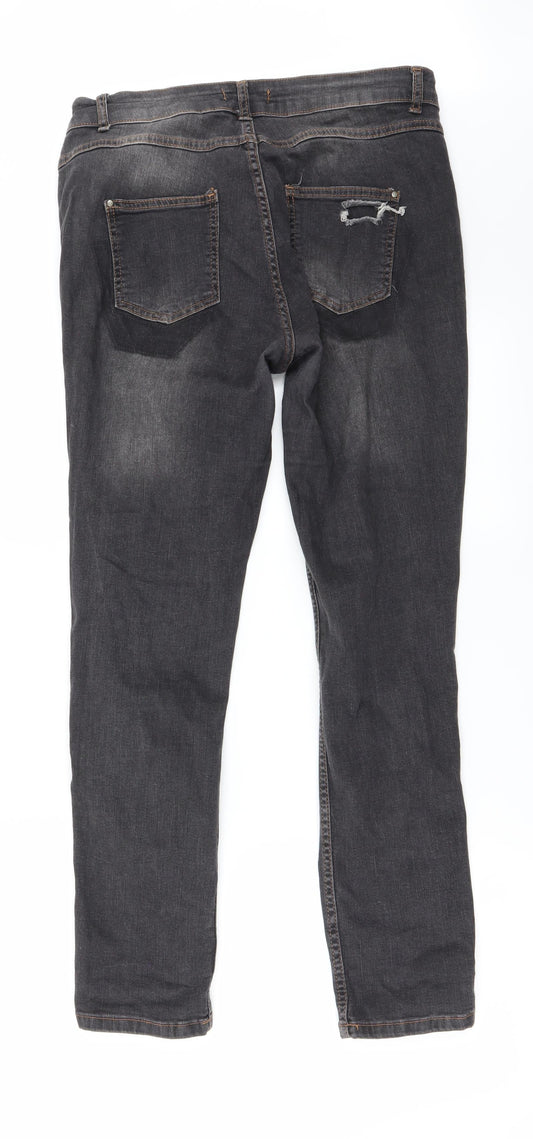 Selected Womens Grey   Straight Jeans Size 12 L27 in