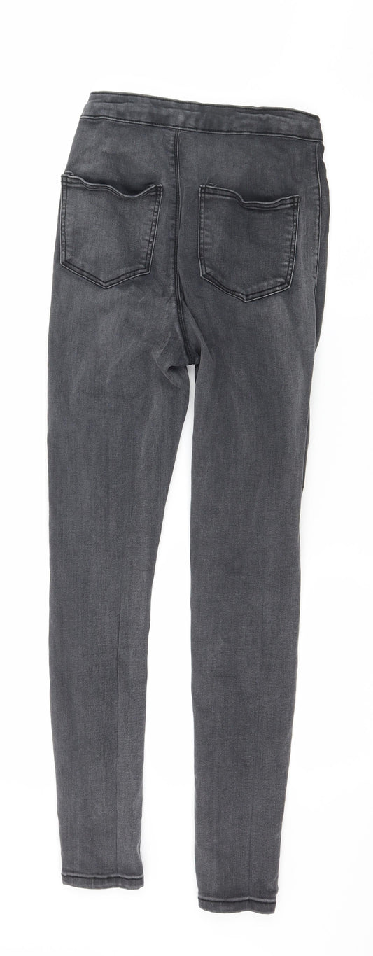PRETTYLITTLETHING Womens Grey  Denim Skinny Jeans Size 8 L27 in