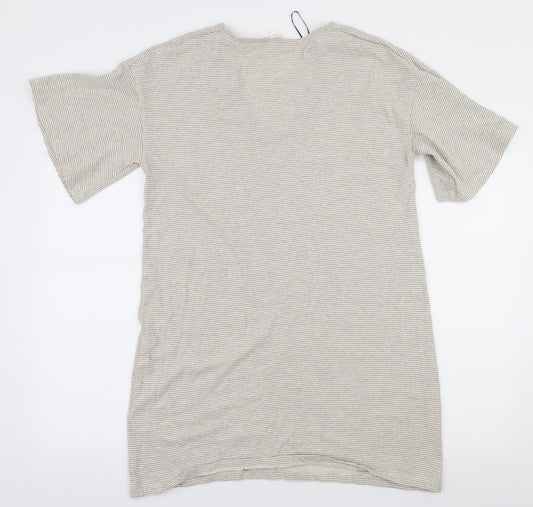 H&M Womens Ivory Striped Jersey Basic T-Shirt Size S