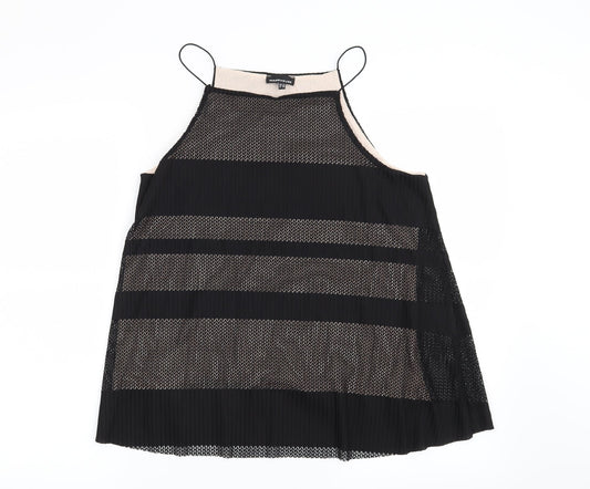 Warehouse Womens Black Striped  Basic Blouse Size 12