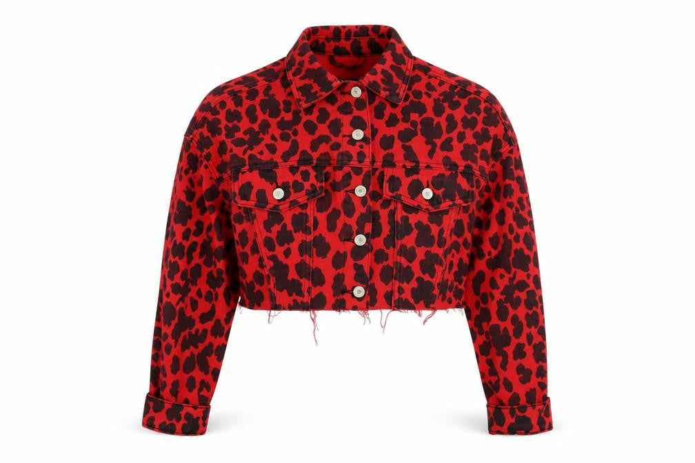 Miss Toxic Womens Red Animal Print  Jacket  Size 8