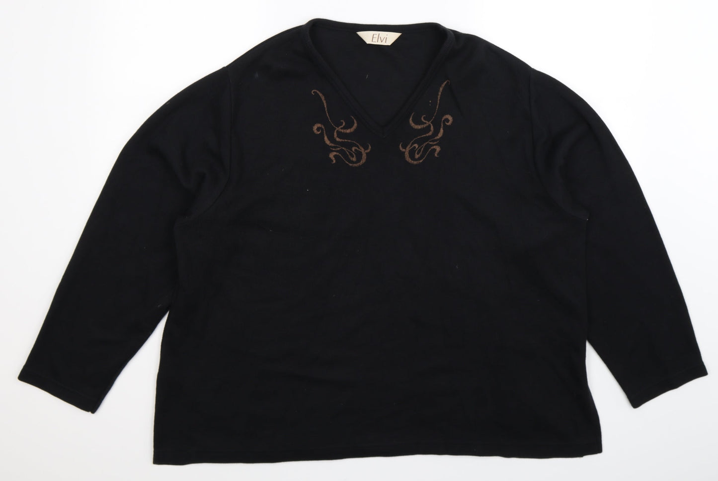 ELVI Womens Black   Pullover Sweatshirt Size M  - Oversized