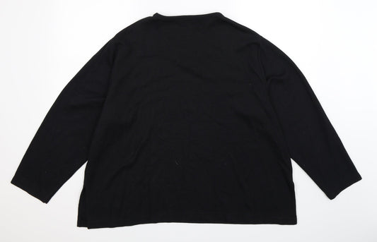 ELVI Womens Black   Pullover Sweatshirt Size M  - Oversized