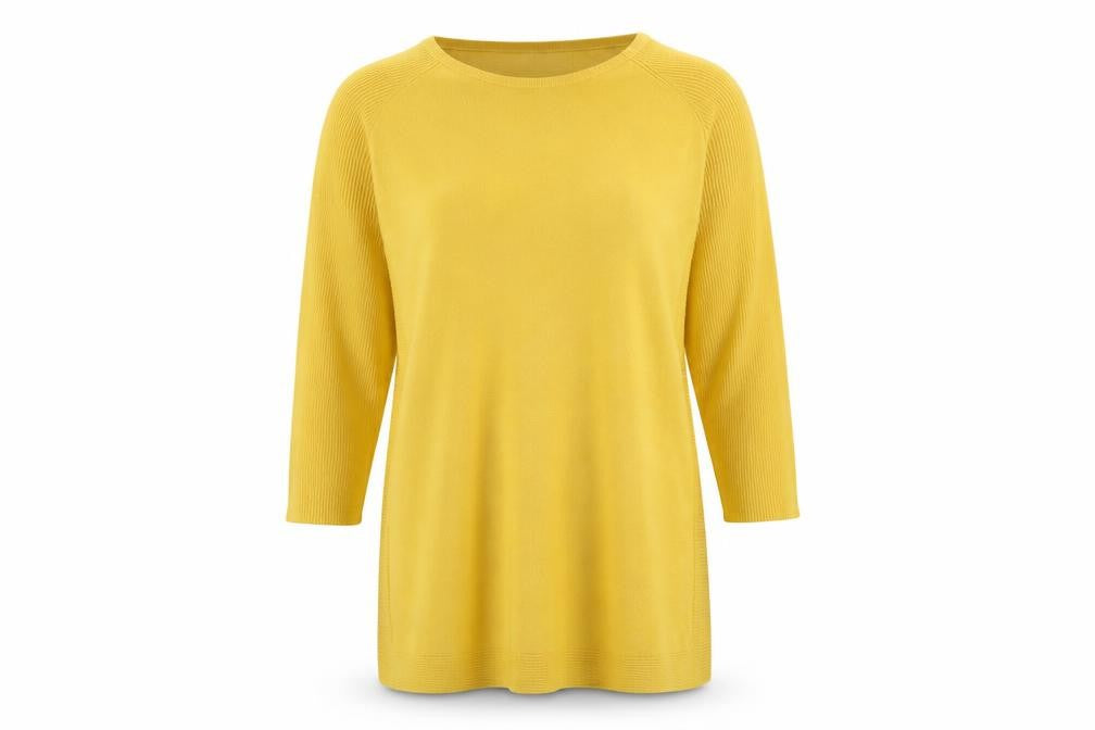 Front view of Soon women’s yellow knit jumper, size M