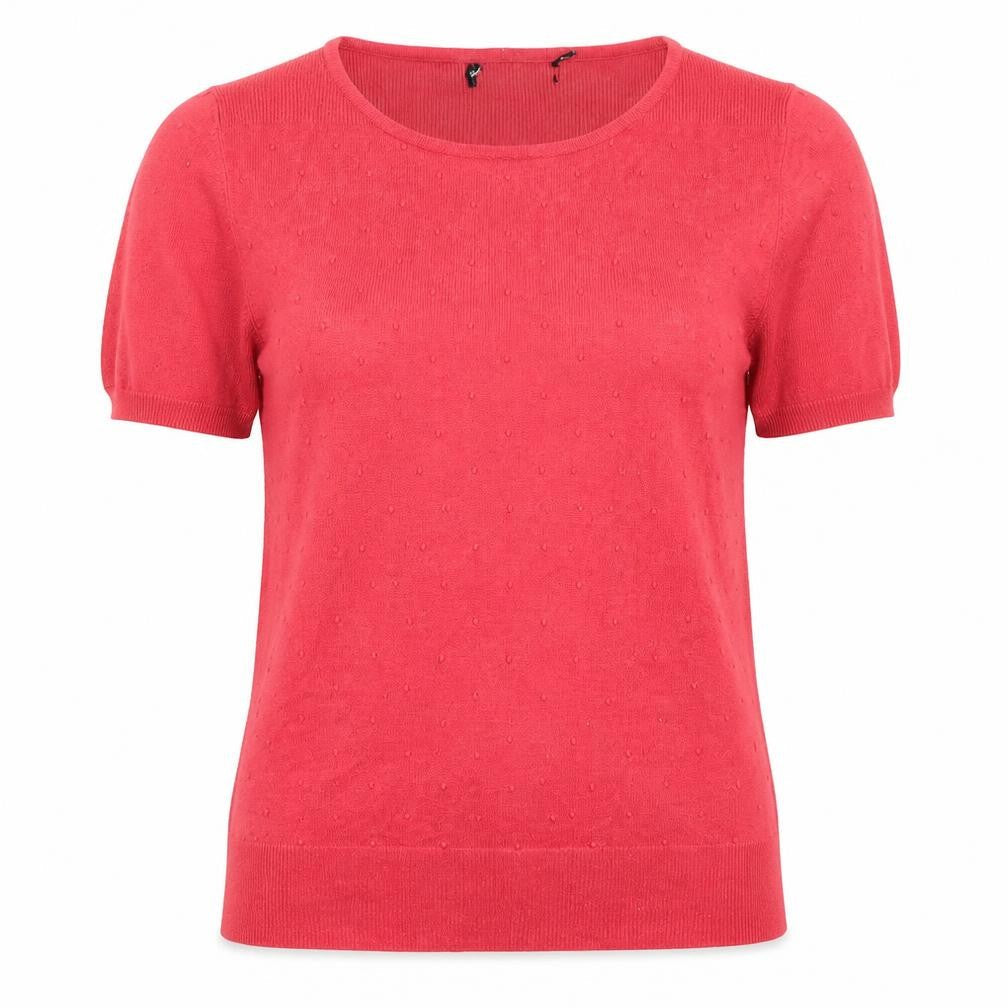 Front view of Debenhams women’s pink knit jumper, size UK 10