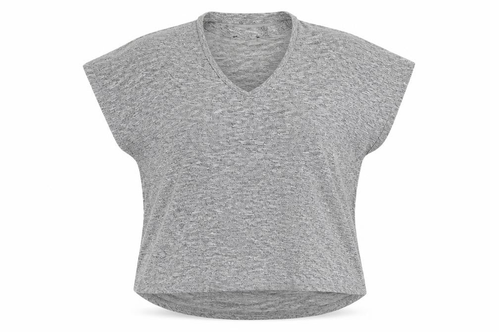 Front view of New Look women’s grey basic t-shirt, size M