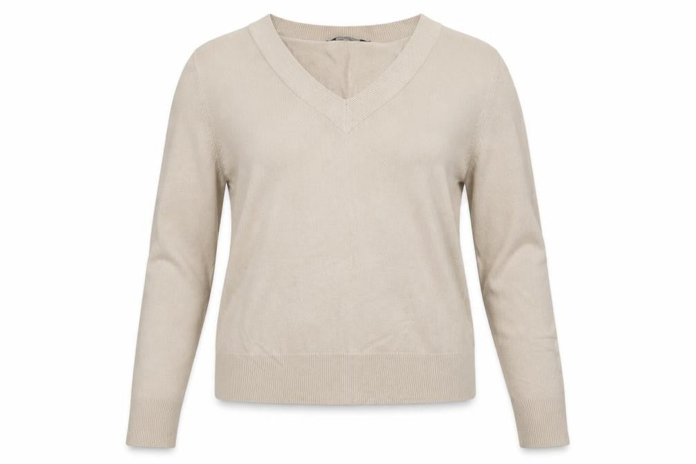 Front view of Dorothy Perkins women’s beige jumper, size UK 16