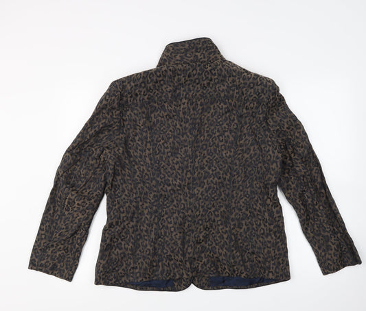 Gary Weber Womens Brown Animal Print  Jacket  Size 18