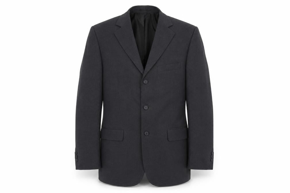 Front view of F&F men’s grey jacket suit jacket, size 40
