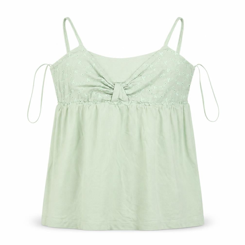 Front view of Papaya girls’ green basic t-shirt, size 8, years
