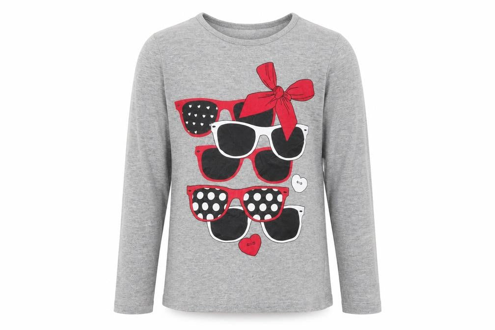 Front view of TXM girls’ grey basic t-shirt, size 10, years