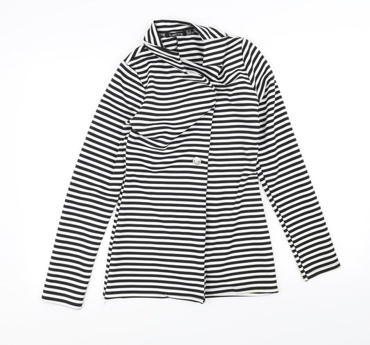 Lustre Womens Black Striped  Jacket  Size 8