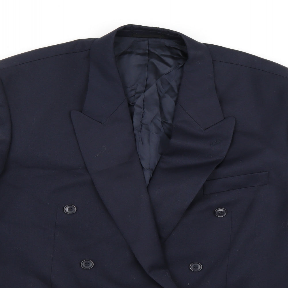 Horne Brothers Mens Blue  Rayon Jacket Suit Jacket Size 44