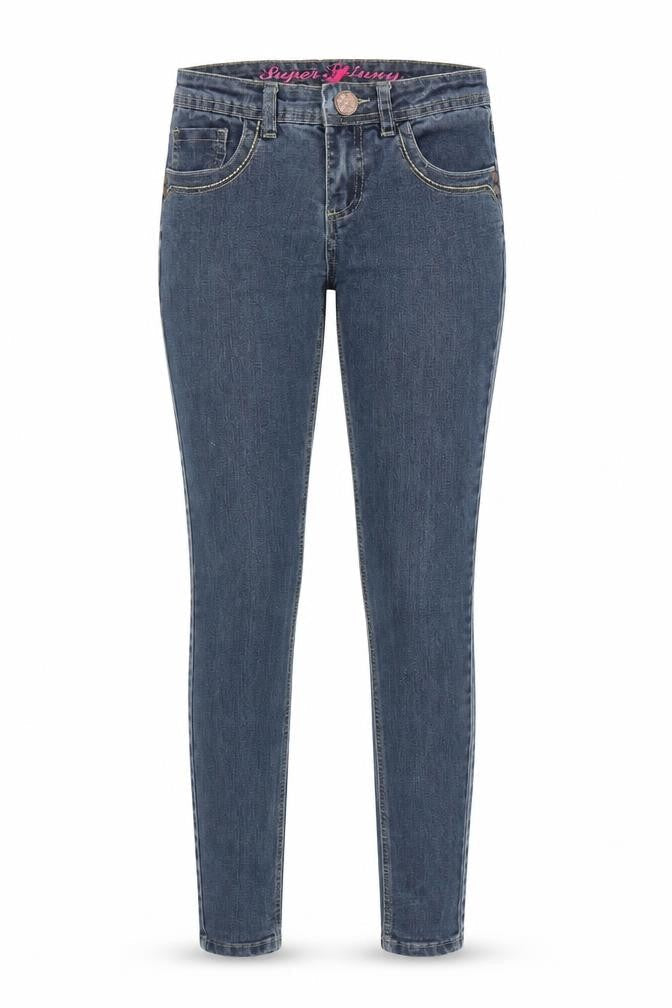 Front view of Denim co. women’s blue denim skinny jeans, size UK 8, 30-inch leg