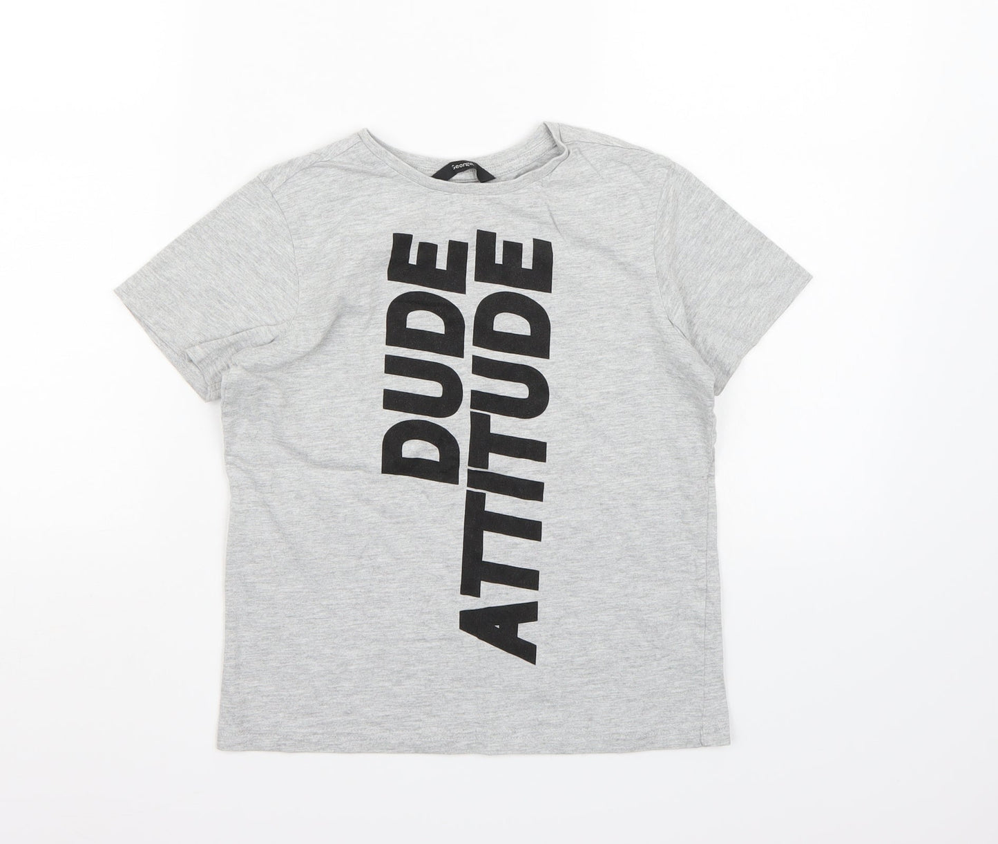 George Boys Grey   Basic T-Shirt Size 9-10 Years