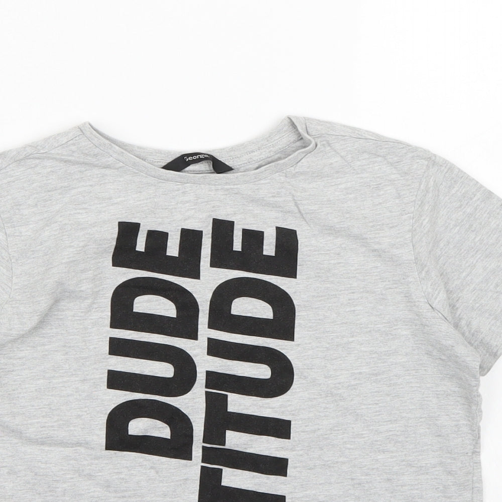 George Boys Grey   Basic T-Shirt Size 9-10 Years